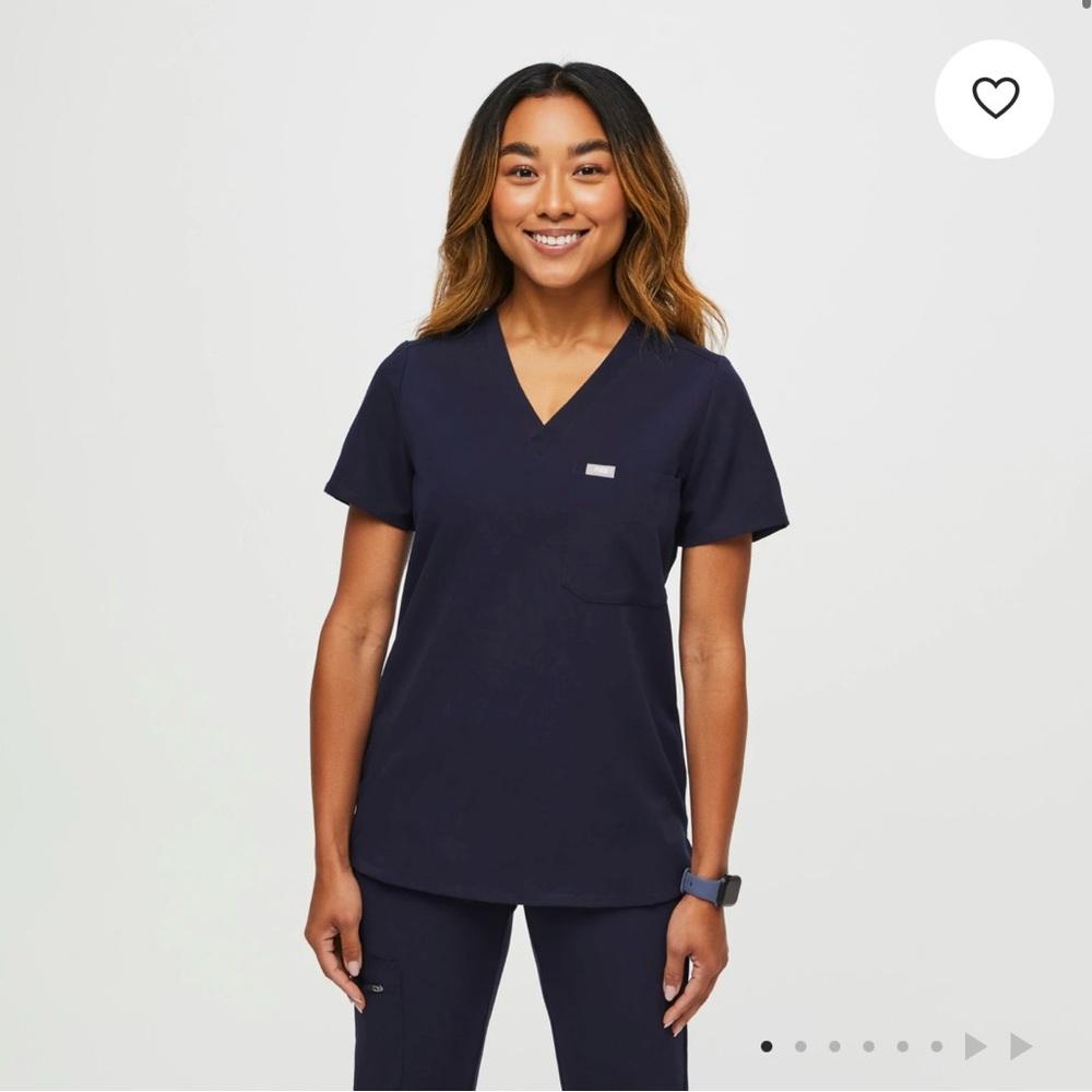 Women's FIGS Navy Catarina Scrub Top